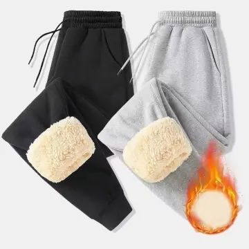 Women Fleece Lining Sweatpants Warm Thicken Winter Jogger Pants
