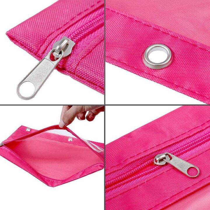 8-pcs-3-ring-zipper-pencil-pouch-colorful-fabric-pencil-case-sturdy-and-durable-binder-pouch-with-clear-window