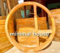 minimal house วงกบวงกลมแบ่งช่อง วงกบกลม วงกบไม้สัก ไม้สัก วงกบ ไม้ circle frame