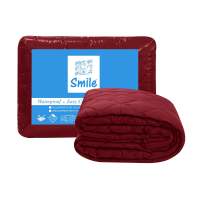 SB Design Square ผ้ารองกันเปื้อน KING SIZE PICASSO รัดมุมยางยืด SMILE สี DARK RED (183x198x2 ซม.)