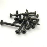 25Pcs M3.5 Baja Karbon Hitam Cross Tersembunyi Countersunk Kepala Datar Sekrup Sekrup Dinding Kuku Drywall Kuku