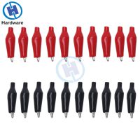 20Pcs 28MM Metal Alligator Clip Crocodile Electrical Clamp Testing Probe Meter Black Red With Plastic Boot Car Auto Battery