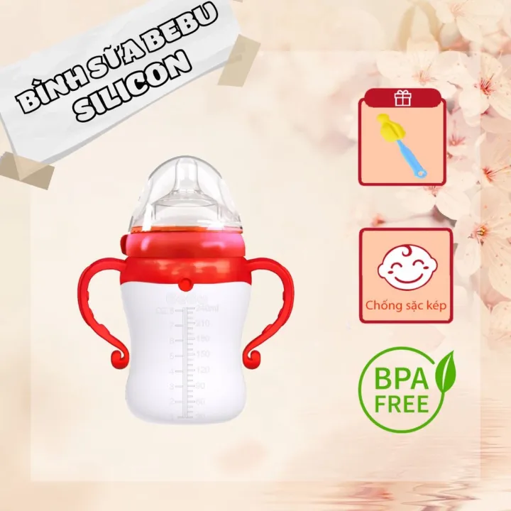 (240ml) BEBU Silicone Milk Bottle For Babies Certified By FDA Us And