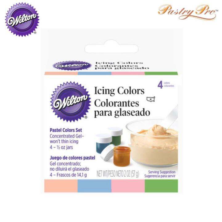 WILTON, Icing Gel Colour Set, Pastel Colours, 4 Colours Lazada