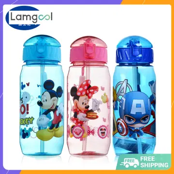 Disney Frozen - Pop-up Straw Canteen Water Bottle with Adjustable Stra