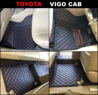 พรมปูพื้นรถยนต์6D TOYOTA VIGO CAB พรม6D สีดำด้ายแดง เข้ารูป เต็มคัน 3ชิ้น