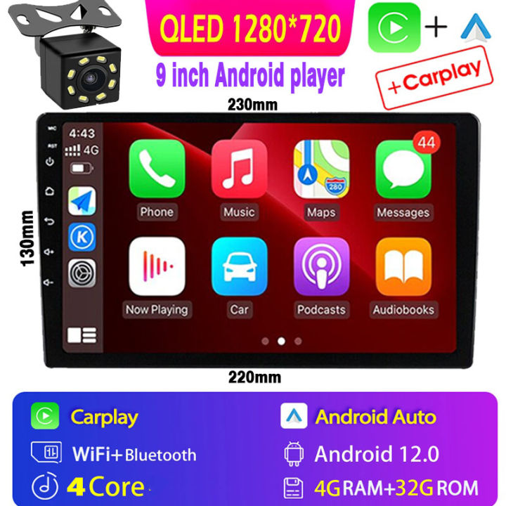 [4G+32G Qled Touch Screen] Wireless Carplay & Android Auto Car Stereo ...