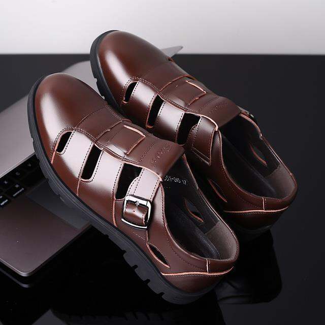 ขายดีที่สุด-ioztt2023-2019-men-sandals-leather-outdoor-beach-shoes-roman-size-38-47