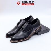 Giày oxford nam da bò cao cấp đế diễu SIGOURNEY màu đen trơn SIG17 bảo