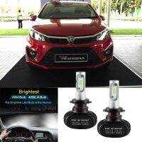 สำหรับ Proton Persona 2nd Gen ปี2016-ปัจจุบันหลอดไฟคู่ H7ไฟหน้ารถมอเตอร์ไซค์แบบ LED 80W 6000K สีขาว2อุปกรณ์เสริมสำหรับ PC