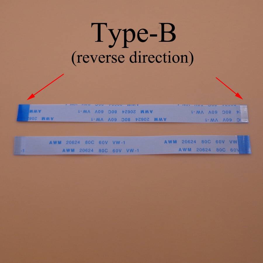 Pins: 12P, Insert Type: Type A Electrical Equipments Supplies 10Pcs Flat Flexible Cable FFC FPC LCD Cable AWM 20624 FFC-1.0MM 200mm A/B Type Reverse Side 4/6/8/10/12/14/16/18/20/22/24/30 Pin 