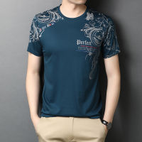 Top Quality Mercerized Cotton Summer Print Tops O Neck t Shirt Men 2021 Short Sleeve Casual Fashion Mens Clothing