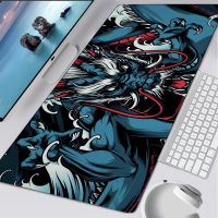 Dragon Japanese Gods Art Mouse Pad Blue Gaming Table for Pc Carpet Mouse Mats Deskmat 80x30 Mousepad Gamer Keyboard Accessories