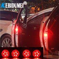 ✳¤✙ 4 pcs Car LED Opening Door Safety Warning Anti-collision Lights Flash Light Red Strobe bulbs Wireless Alarm Lamp Signal Light