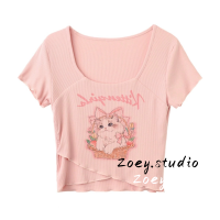 Zoey.Studio เสื้อครอป เสื้อยืด ชุดเซ็ทผู้หญิง เสื้อยืดคอกลม เสื้อยืด ผญสวย ๆ เวอร์ชั่นเกาหลี ผ้าคอตตอน ใส่สบาย เรียบง่าย 2023NEW A99J7MD 37Z230912