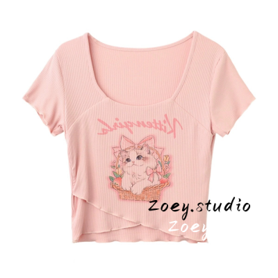 Zoey.Studio เสื้อครอป เสื้อยืด ชุดเซ็ทผู้หญิง เสื้อยืดคอกลม เสื้อยืด ผญสวย ๆ เวอร์ชั่นเกาหลี ผ้าคอตตอน ใส่สบาย เรียบง่าย 2023NEW A99J7MD 37Z230912