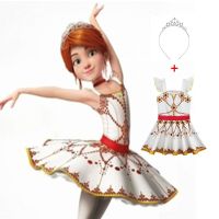 Kids Girls Cosplay Leotard Ballerina Felicie Tutu Ballet Dress Ruffled Square Neckline Ballet Dance Gymnastics Leotard For Girls