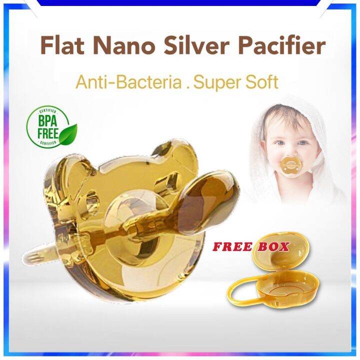 Nano Silver Silicone Baby Nipples Teether Pacifier Newborn Comfort Bite