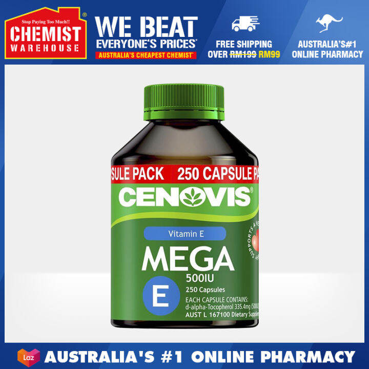 Cenovis Mega E 500mg 250 Capsules Support Healthy Immune Function ...