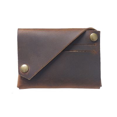 Moterm 100% Genuine leather Vintage Crazy Horse Leather ID card holder Retro business card holder Male Coin purses wallets Card Holders