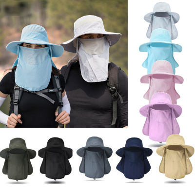 กีฬากลางแจ้งเดินป่า Visor หมวก UVSummer Sun หมวกป้องกัน Face Flap 360 ° หมวกตกปลาที่ถอดออกได้คอ Face Flap Cover คอตกปลา Sun Protect UPF 50 + หมวกสำหรับผู้ชายและผู้หญิงหมวก