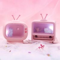 【 YUYANG Lighting 】 Dropshipping!! Cute Lamp Lighting TV Shape Cat Statue Pink Animal Home Decoration Garden