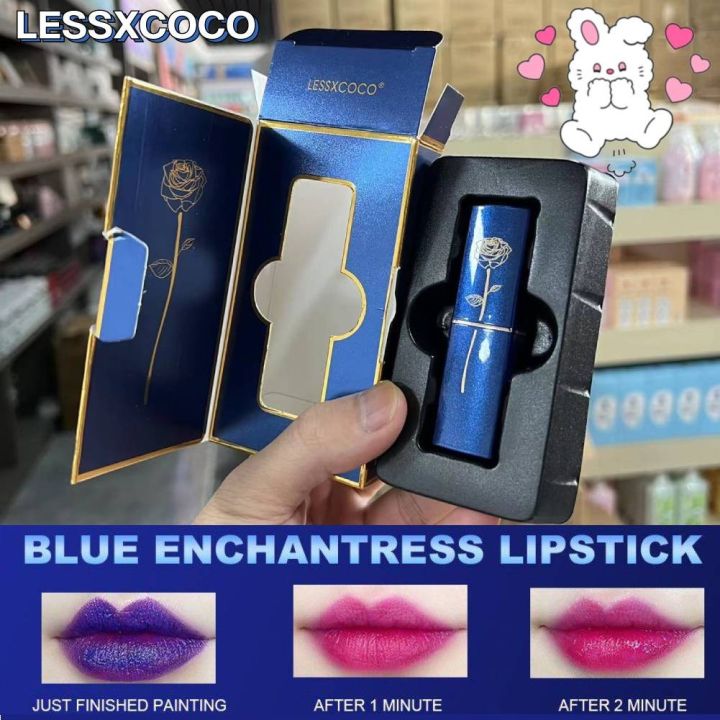 Erya Lipstik Berubah Warna Mawar Biru Tidak Mudah Pudar Tahan Air Dan