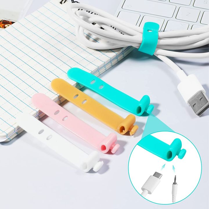 4-20pcs-silicone-cable-organizer-winder-straps-earphone-clip-charger-cord-organizer-management-wire-cord-fixer-holder-cable-tie