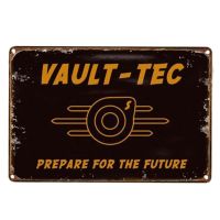 Vault Tec ป้ายโลหะดีบุก Coffee Bar Decor Retro Fashion Accessories Car Wall Decor Painting