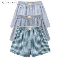 GIORDANO กางเกงบ๊อกเซอร์ ผ้าฝ้าย Mens Cotton boxers (3pcs/pack) 01179139