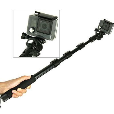 ไม้เซลฟี่สำหรับมืออาชีพในการปรับระดับโกโปรมือจับยืดเสาขาตั้งกล้องมือจับได้พร้อมขาตั้งกล้องและสกรู