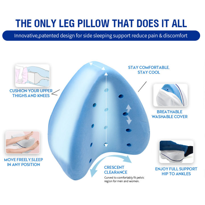pregnancy-body-memory-foam-pillow-orthopedic-knee-leg-wedge-foot-cushion-for-side-sleeper-sciatica-relief-or-pillowcase