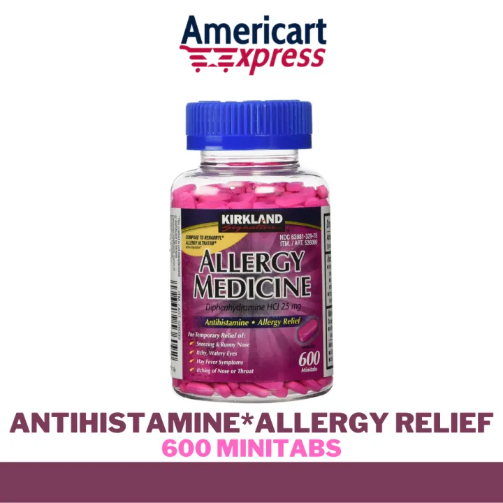 Kirkland Signature Antihistamine Allergy Relief 25mg 600 MiniTablets