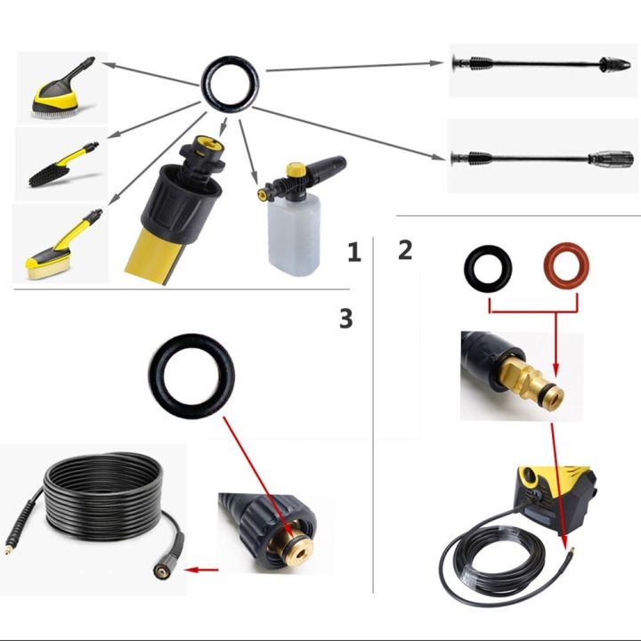 สำหรับ-karcher-k2-k3-k4-k6-k7เครื่องฉีดน้ำแรงดันสูงหัวฉีดโอริงชุดซีล2-640-729-0เครื่องฉีดน้ำแรงดันสูงหัวฉีดโอริงชุดซีล2-640-7