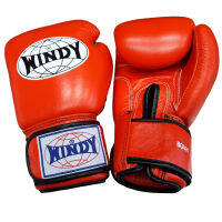 นวมซ้อมมวยไทย วินดี้สปอร์ต ทำจากหนังแท้ เมจิกเทป สีส้ม Windy  Boxing Gloves 8,10,12,14,16 oz  Orange Genuine Leather Sparring MuayThai MMA K1