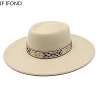 British Style Felt Fedoras Hat New Fashion 9.5CM Wide Brim Wool  Bowler Dress Hat Winter Church Jazz Caps Chapeu Feminino