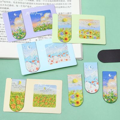 Oil Painting Series Magnetic Bookmark Creative Gift Book Page Clip Student Teacher Reading Learning Stationery Bookmark Clip