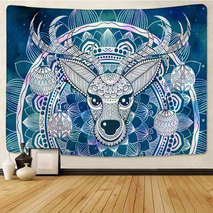 cute-fawn-tapestry-christmas-reindeer-wall-hanging-bohemian-bedspread-blanket-dorm-home-decor-mantas-mandalas