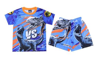 เสื้อผ้าเด็กลายการ์ตูนลิขสิทธิ์แท้เด็กผู้ชาย/ผู้หญิง เสื้อผ้าเด็กเล็ก ชุดเสื้อกางเกงผ้ามัน Jurassic World UJW217-09 BestShirt