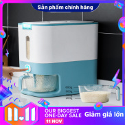 THÙNG ĐỰNG GẠO THÔNG MINH 12KG HÌNH HỘP CHỮ NHẬT KÈM CỐC ĐONG GẠO VÔ CÙNG