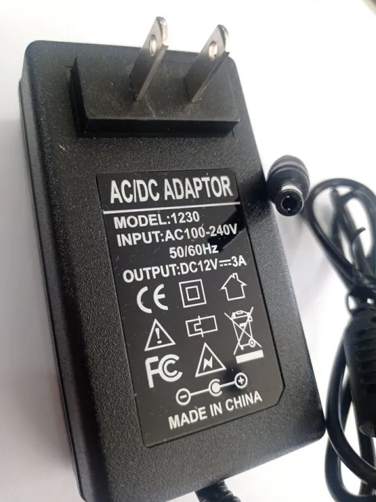 AC/DC 12v 3A Power Supply Adapter Lazada PH