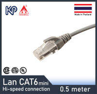 Hosiwell สายแลน CAT6 MINI สำเร็จรูป 0.5 ม. (สีเทา) สายอินเตอร์เน็ต สายแลนสำหรับ Computer, PC, Mac, Laptop, Notebook, Modem, Printer, Game, PS4, XBOX