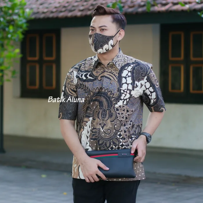 Baju Kemeja Batik Pria Lengan Pendek Modern Kemeja Qualitas Premium ...