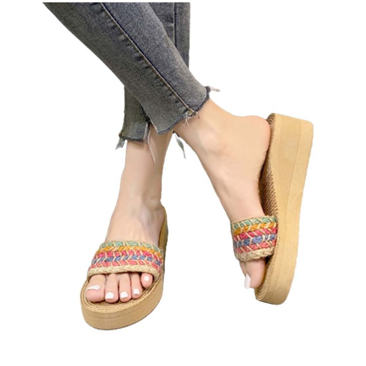 รองเท้าแตะลำลองมีรูสำหรับผู้หญิง-รองเท้าแตะชายหาดไซส์9-sandal-empuk-เป็นพิเศษสำหรับผู้หญิงรองเท้าแตะปิดด้านหลัง
