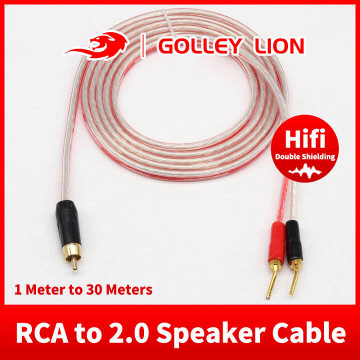 GOLLEY LION RCA to Dual 2.0 Y Connector Plug Stereo Audio Cable