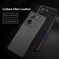 เคสหนังสำหรับ Xiaomi Redmi K60เคสโทรศัพท์อัลตร้าเกราะคาร์บอนไฟเบอร์สุดหรูซิลิโคนนิ่มกันกระแทกขอบหลังแบบแข็งฝาครอบกล้องแบบเต็ม