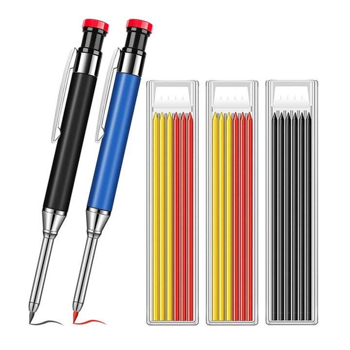 metal-solid-carpenter-pencil-set-for-deep-hole-marker-with-refill-leads-marking-tool-woodworking-deep-hole-mechanical-pencils