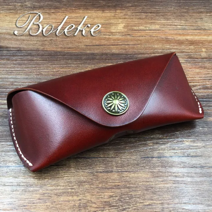 Genuine Leather Eye Glasses Case Vintage Handmade 100 Cowhide Hard Eyewear Accessories 3292