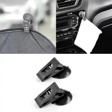 2Pcs Suction Cup Card Bill Clip, Car Sun Shade Window Reusable Strong Metal  Ticket Paper Towel Clamp, Vehicle Multiple Purpose Decoration Pendants for