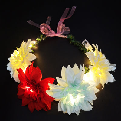 Sweet Headband Lighting Festival Headgear Bridal Crown Flower Headband Glowing Hair Hoop Super Immortal Head Hoop